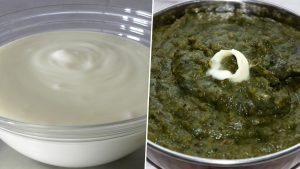 curd and leafy vegetables 