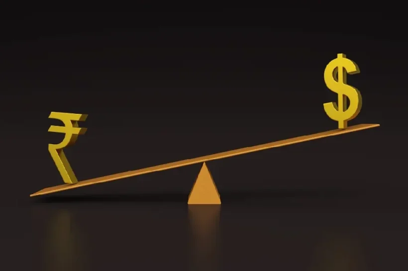 dollar, rupee and dollar comparison