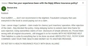 Bajaj health insurance controversy