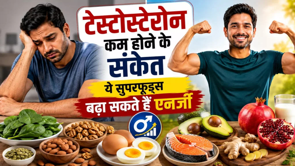 टेस्टोस्टेरोन कम होने के संकेत और टेस्टोस्टेरोन बढ़ाने वाले सुपरफूड्स
