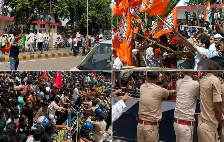 पटना में BJP-Congress आमने-सामने… कांग्रेस दफ्तर के बाहर जमकर चले लाठी-डंडे और पत्थर| Patna BJP Congress clash Patna BJP Congress clash