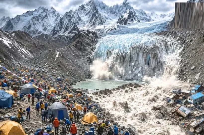 Mount Everest glacier melting